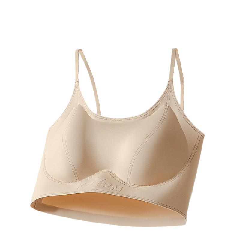 Women's Seamless Push-Up Strapless Camisole Bra with Spaghetti Straps and Beautiful Back Design