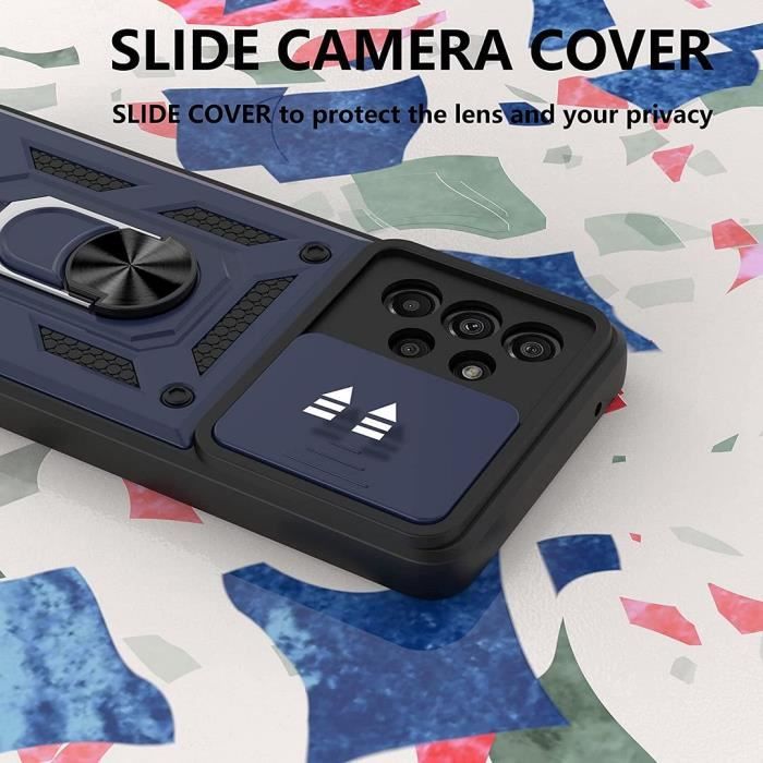 Protective Case - BOOLING - for Samsung Galaxy A53 5G - Navy Blue - Army - Shockproof with Ring Stand