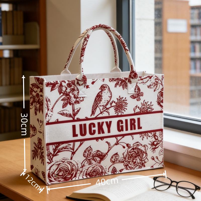 Высококачественная сумка-тоут из прочного фетра в китайском стиле с синим и белым фарфоровым узором