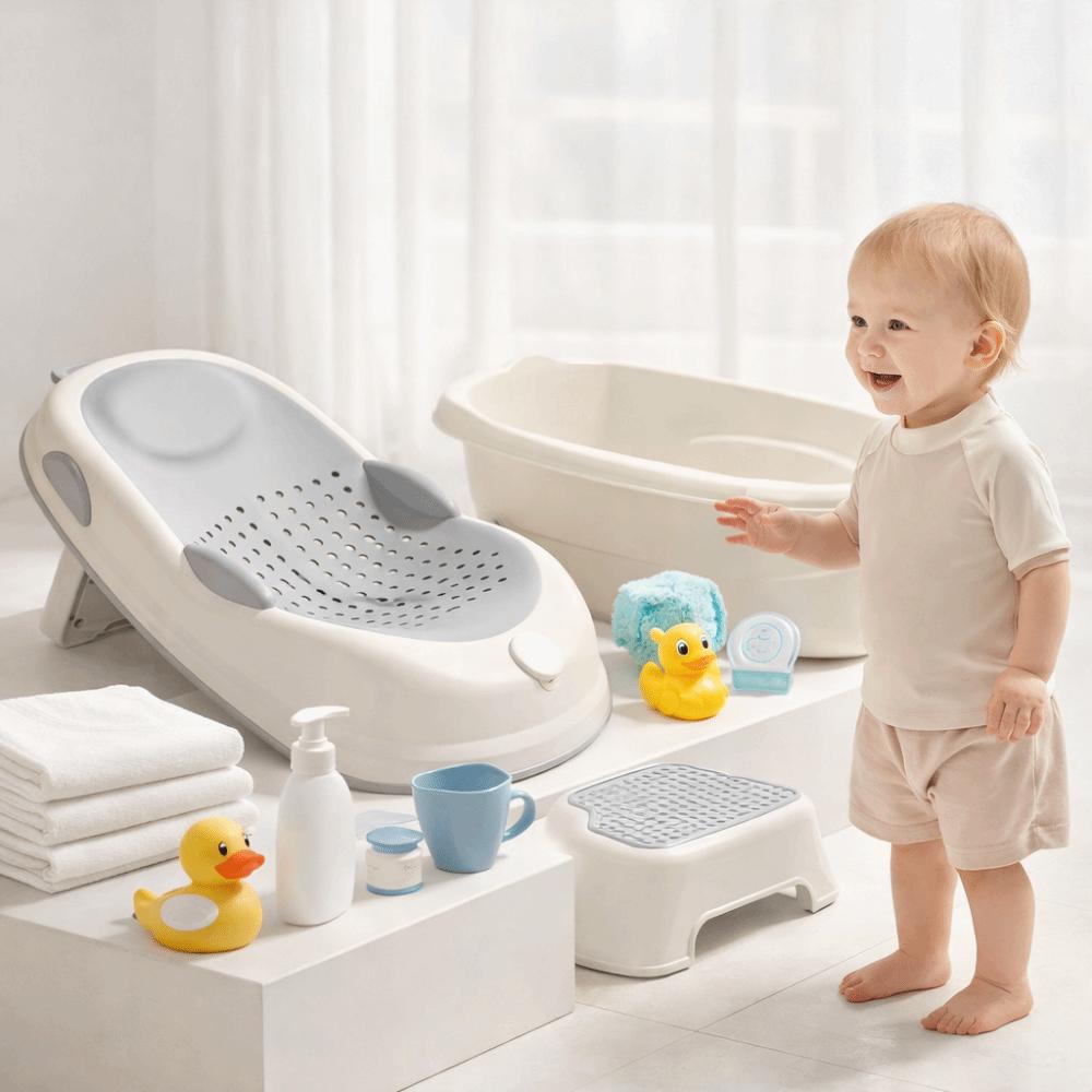 Mesh Material Baby Bath Net Temperature Sensing Bath Rack Baby Safety Bath Seat Mat Infant Care