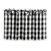 Kitchen Window Curtains Buffalo Check Valance, Ruffled Valance Curtain with Lace Trim And Bows, Polyester Cotton Light Filtering Rod Pocket for Living
