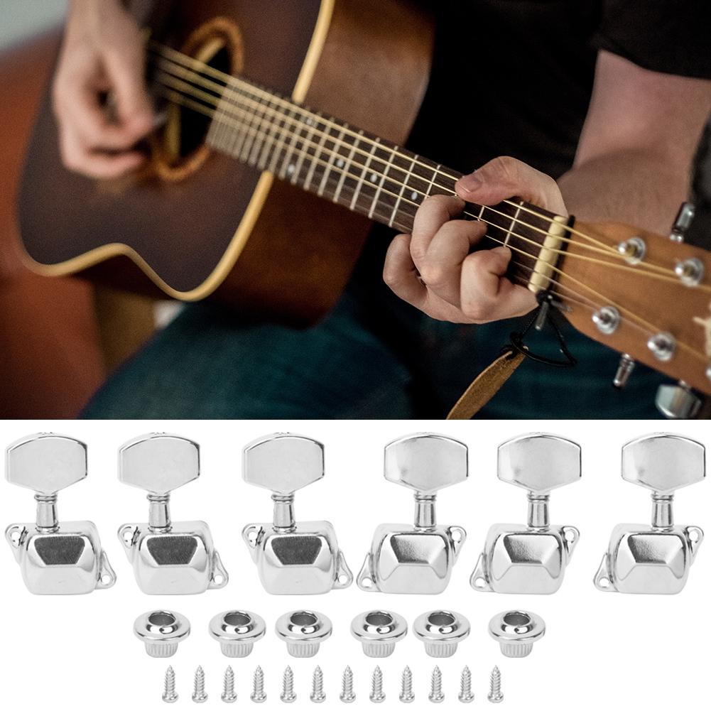 6pcs Guitar Tuning Pegs 3R 3L Semiclosed String Tuners Machine Head Professional Parts