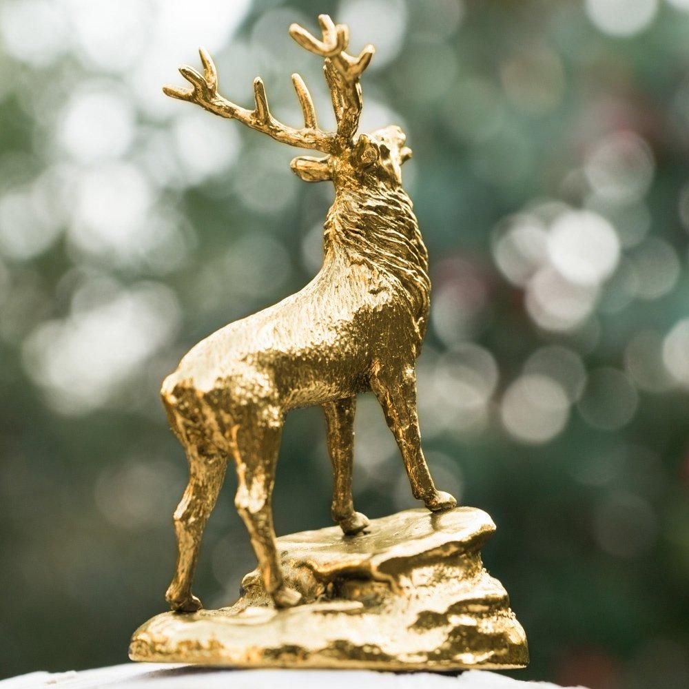 Deer Ornament 22ct Gold Plated Made In England Animal Art Figure Collection