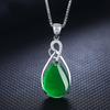 925 Sterling Silver Natural Emerald Gemstone Wedding Engagement Cocktail Necklace Jewelry