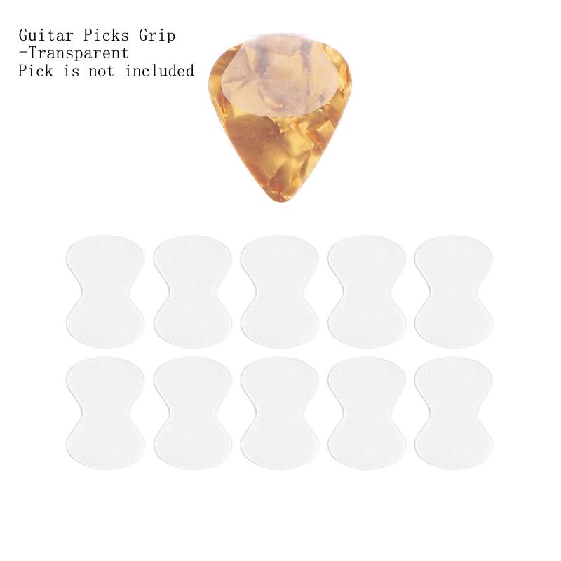 10x Guitar Pick Grips Large Area Durable Reusable Stick On Grip for Picks Non Slip Soft Comfortable Picks Stop Dropping