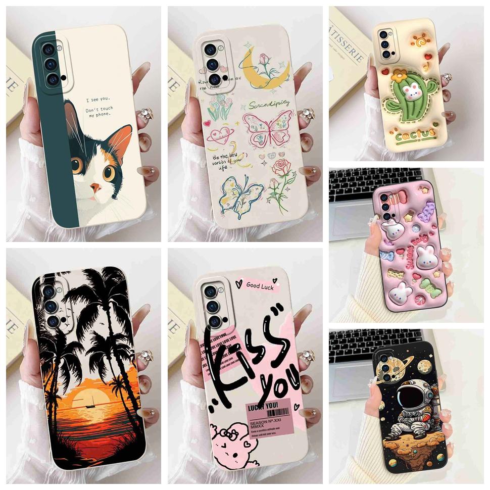 For Oppo Reno4 Pro 5G Case CPH2089 Luxury Art Painted Cover For Oppo Reno4 Reno 4 Pro 5G Phone Case Protector Soft Cover