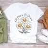(Asian Size) Women Tee Flower Trend Cute Top Clothing Casual Short Sleeve T Shirt Fashion Print Lady Female Graphic T-shirts