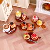 2Pcs/Set Dollhouse Mini Cake Dessert Model Dollhouse Mini Kitchen Decoration Dolls House Accessories Pretend Play Toys