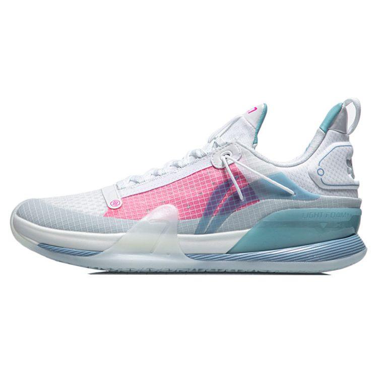 Li Ning Flash 7 Premium Basketball Shoes Men Sneakers White Blue Pink ABAR017-3