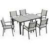 Outdoor Dining Sets Fortia 7Pc Outdoor Dining Furniture Set Table And Chairs Setting Outside
