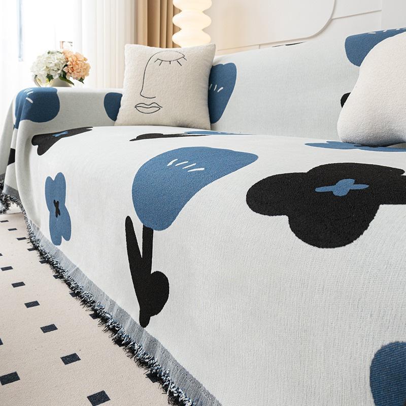 Sofa Cushion Chenille Four Seasons Universal Ins Anti-Slip Anti-Cat's Paw Straight Back Cover Cloth Integrated Cover Blanket