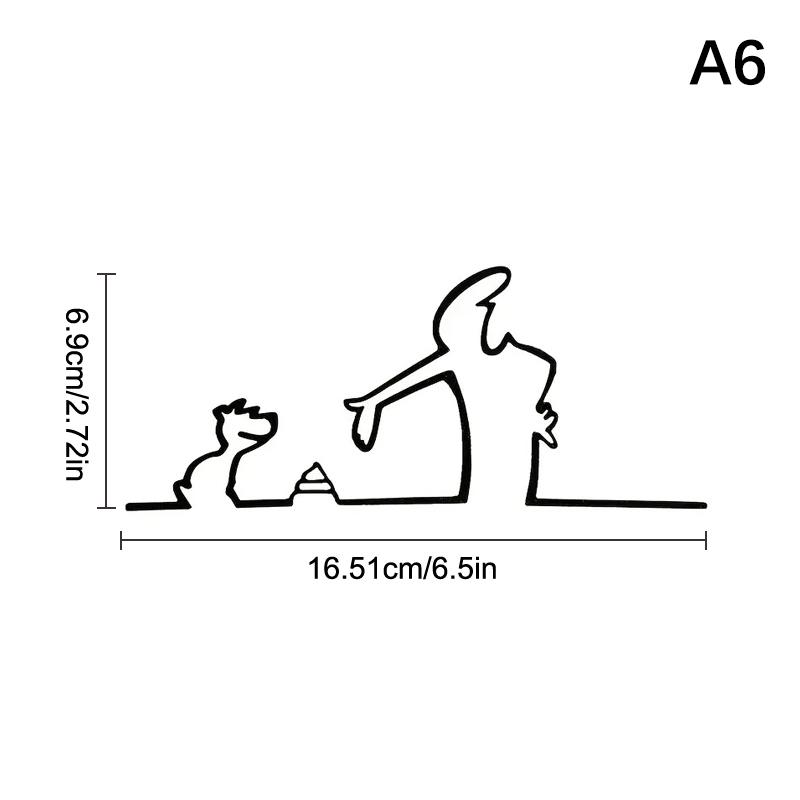 Наклейка на автомобиль в стиле минималистичного линейного искусства, на бампер и окно, на дверь, на стену, с дизайном мультяшного персонажа, украшение для дома, автомобиля