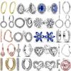Серьги-сердечки из серебра 925 пробы Изысканные Блестящие Круглые Легкая Роскошь Ювелирные изделия Идеальные Праздничные Подарки для Нее