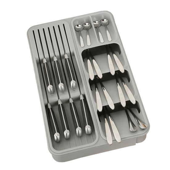 Ящик для хранения столовых приборов. Классификационная организация. Расширяемая большая емкость с несколькими отделениями. Лоток для посуды. Лоток для вилки. Палочки для еды. Ящик для ложки.