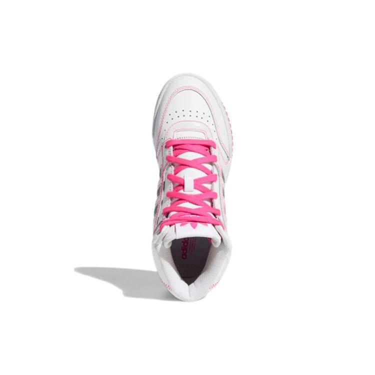 Adidas Оригинальные кроссовки Originals Drop Step из синтетической кожи, ретро, повседневные, нескользящие, прочные, высокие, для скейтбординга, женские, белые/розовые FV4883