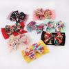 New Infant Hair Accessories, Children's Nylon Printed Bow Wide-brimmed Headscarf, Baby Knotted Headband