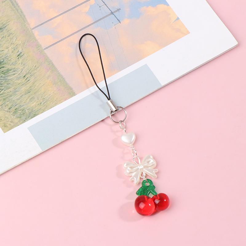 Y2K милый бант вишневый шнурок для телефона милая летняя цепочка для мобильного телефона для девочек корейский бисерный брелок для мобильного телефона