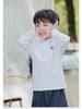 Boys' Long-Sleeve Velvet Polo Shirt - White School Uniform for Older Children In Winter