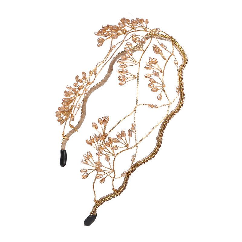 Popular New Women Bridal Headdress Handmade Headband Sweet Versatile Hair Band Pressing Prom Performance Accessories
