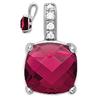 [Q0569] - Silver Pendant 'Sissi' Silver-white Ruby ​​(rhodium-plated) - 15x9 Mm