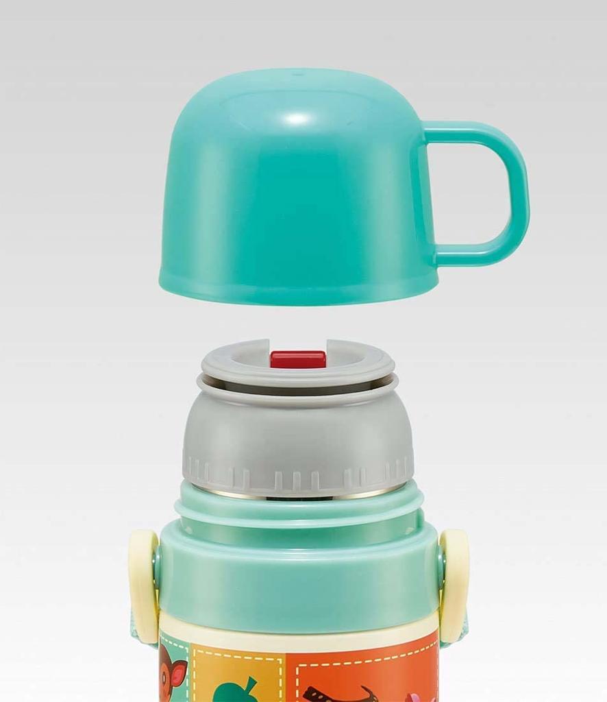 Skater Бутылка для воды из нержавеющей стали для питья прямо из горлышка 470 мл, кружка для питья 430 мл, Animal Crossing, легкий тип, бутылка для воды для девочек, спортивная бутылка, милая