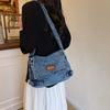 Повседневная женская джинсовая сумка большой вместимости новая универсальная сумка-мессенджер на плечо с цепочкой сумка-тоут