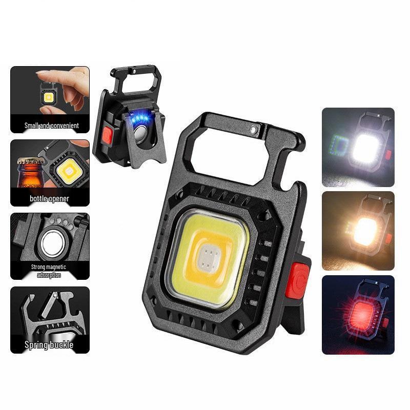 Multi-Function Magnetic Keychain Flashlight: Long-Lasting, Rechargeable, Ideal for Outdoor and Emergency Use