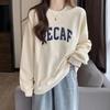 Lazy Style Round Neck Sweatshirt for Women In Autumn New Small Korean Style Loose and Slim Simple Letter Top Jacket