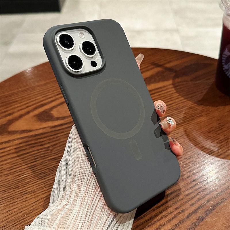 Роскошный яркий флуоресцентный жидкий силиконовый магнитный чехол Magsafe для iPhone 16 15 14 13 12 Pro Max Plus с функцией беспроводной зарядки