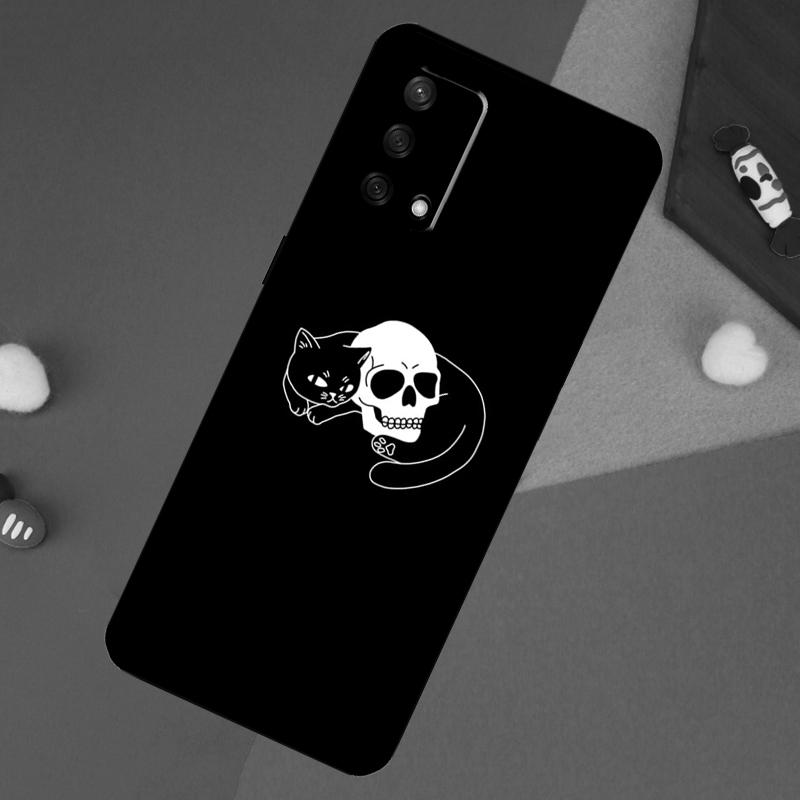 Witch Black Cat Case For OPPO A74 A94 A54 A17 A57 A77 A18 A58 A78 A98 A15 A52 A72 A5 A9 A53S A16 A76 A96