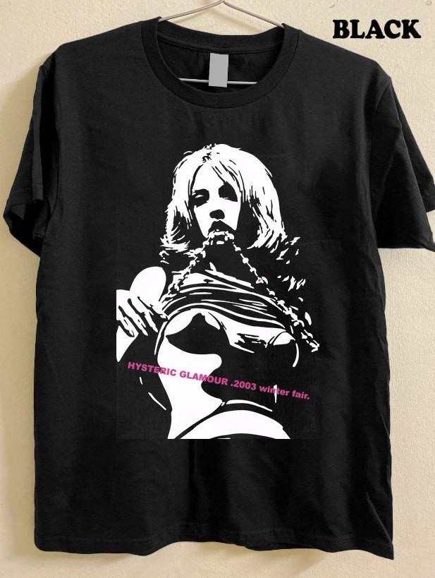 Винтажная черная футболка с коротким рукавом Hysteric Glamour QT2168