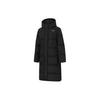 Li Ning Solid Color Long Hooded Down Jacket Women Outerwear Black AYMT200-1