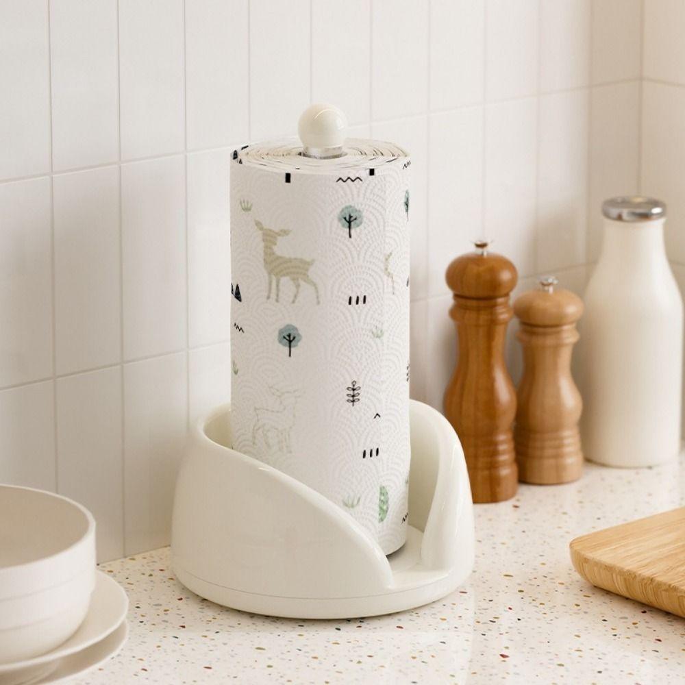 Large Capacity Rotating Paper Towel Holder Stainless Steel Paper Roll Stand  Kitchen