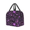 Индивидуальная Ведьминская Вещь Текстурированная Фиолетовая Сумка для Обед Женская Теплая Сумка-Холодильник Изолированные Ланч-Боксы для Детей в Школу