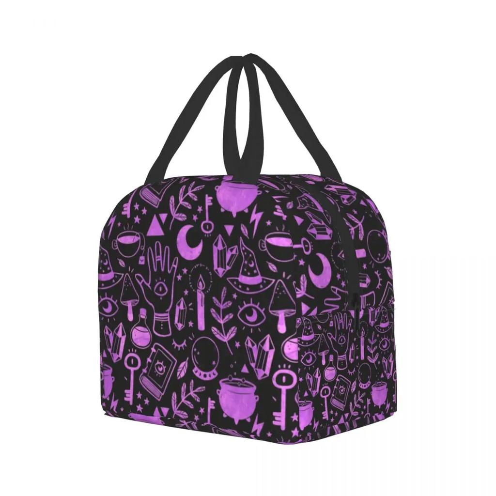 Индивидуальная Ведьминская Вещь Текстурированная Фиолетовая Сумка для Обед Женская Теплая Сумка-Холодильник Изолированные Ланч-Боксы для Детей в Школу