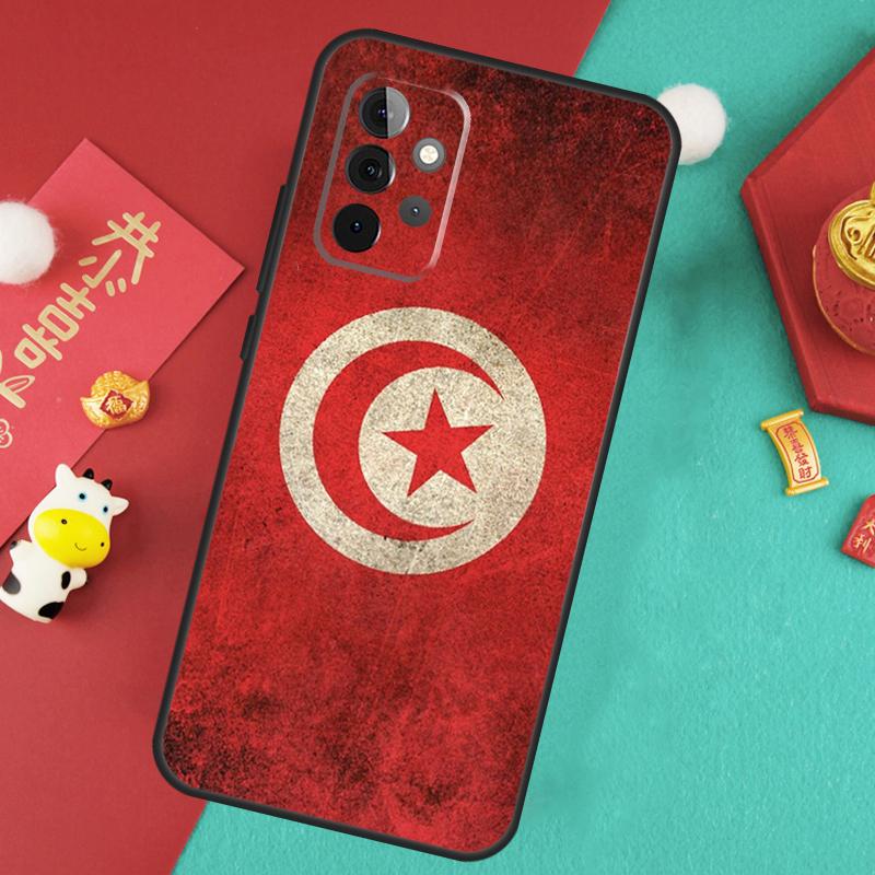 Tunisia Flag Map Case For Samsung Galaxy A16 A26 A36 A56 A15 A35 A55 A14 A34 A54 A12 A32 A52 A13 A33 A53 A17