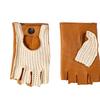 NappaNovum Deerskin Leather Crochet Driving Large Cord-Back Gloves, Camel,