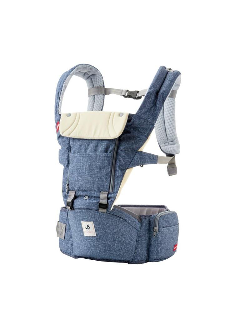 MiKiHOUSE X POGNAE Collaboration Baby Baby Carrier with Hip Baby and Back Ages 4 To 36 Indigo Blue 3-Way Seat, Carrier, Carrying, Months,