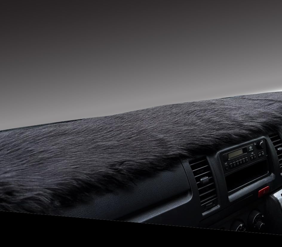MKT Dashboard Mat for Toyota Hiace 200 Series Standard Faux Compatible with Backing Body, Fur, 2004-2026 Models, Non-Slip (Black)