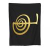 Reiki Healing CHO KU REI The Power Symbol Gold Spiritual Element Throw Blanket Thermal Bed Designers Retros Blankets