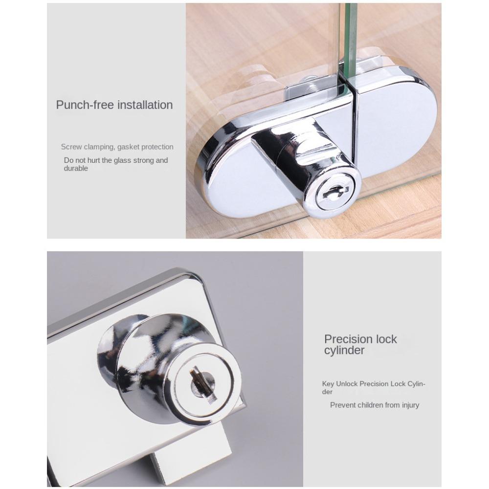 Замок для стеклянной двери из цинкового сплава, комплект замков безопасности, новый замок для витрины шкафа