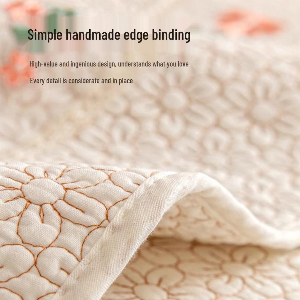 Han Подушка на диван из чистого хлопка с нескользящим покрытием, Пасторальный кремовый стиль, Универсальный чехол на сиденье для четырех сезонов