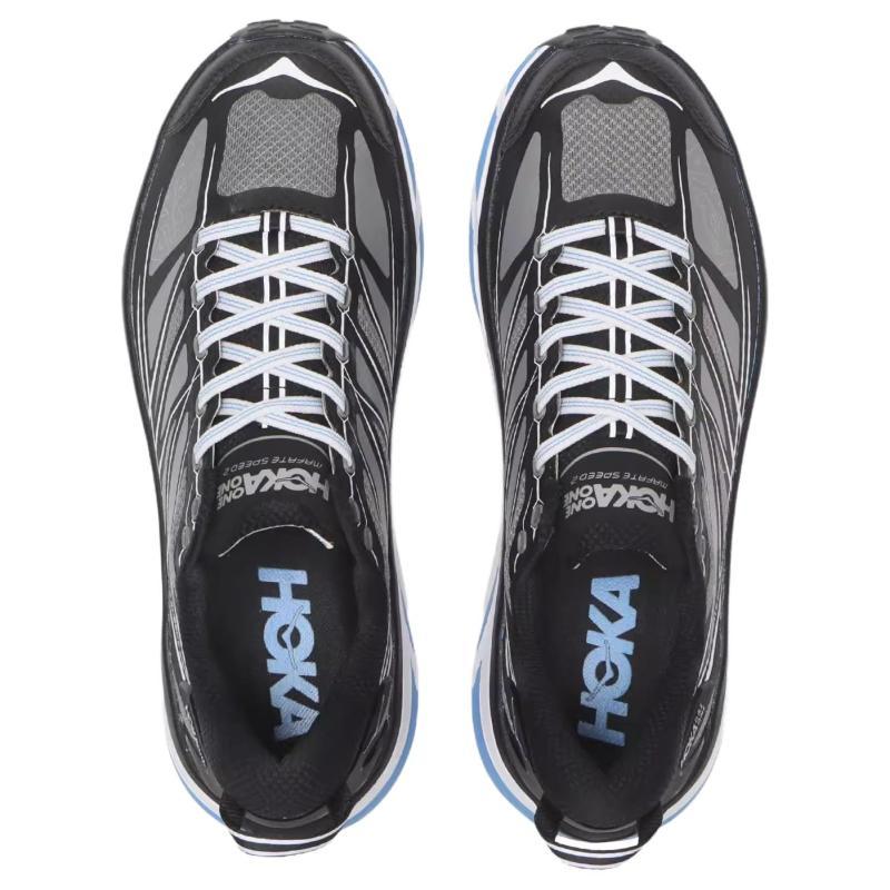 HOKA One One Mafate Speed 2 Противоскользящие Износостойкие Низкие Кроссовки Унисекс Черно-белые 1126851-BWHT