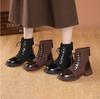 Британские ботинки Мартин женские толстый каблук 2025 осень и зима новые короткие тонкие ботинки универсальные маленькие бархатные женские короткие ботинки