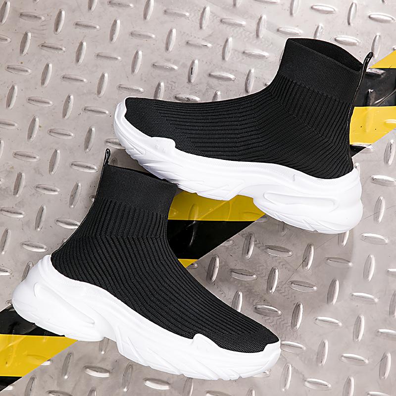Fashion Sneakers for Men Fashion High Top Sock Shoes Autumn New Breathable Casual Shoes Outdoor Platform Anti Slip Walking Shoes 2024