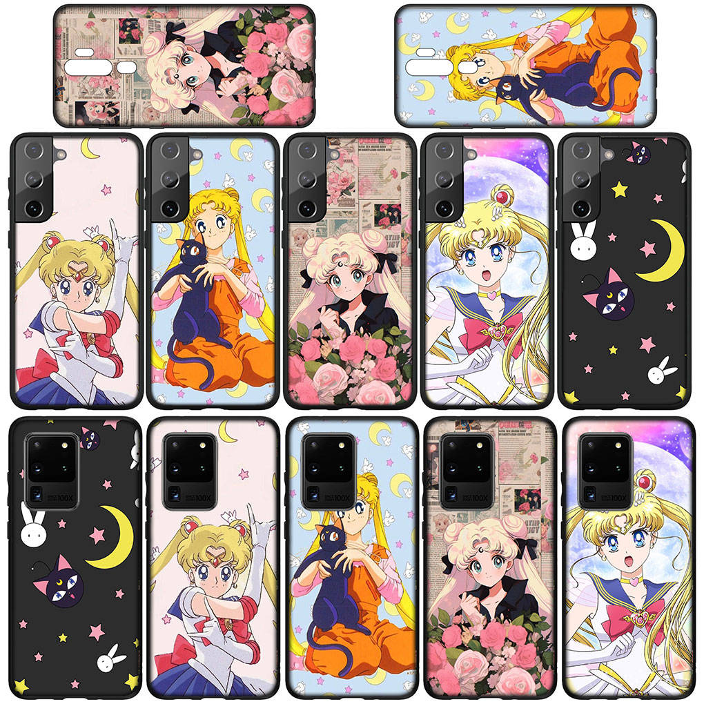 Чехол для iPhone 16 15 Xiaomi Redmi Note 14 13 12 11 Pro Max X 8 9 16e Samsung Galaxy S25 S24 S23 Moto OPPO Huawei Girl Sailor Anime Moon Phone Case
