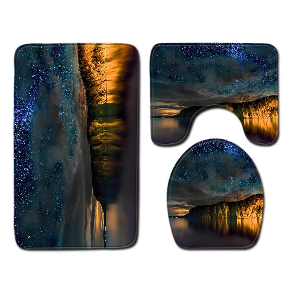 Star Bathroom Floor Mat Toilet Three-Piece Set