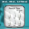 For Apple Pencil 1st 2nd 3rd USB-C Pro Tip For Apple Pencil Pen Nib Double Layer 2B HB 2.0 3.0 Soft Hard iPad Pencil Accessories