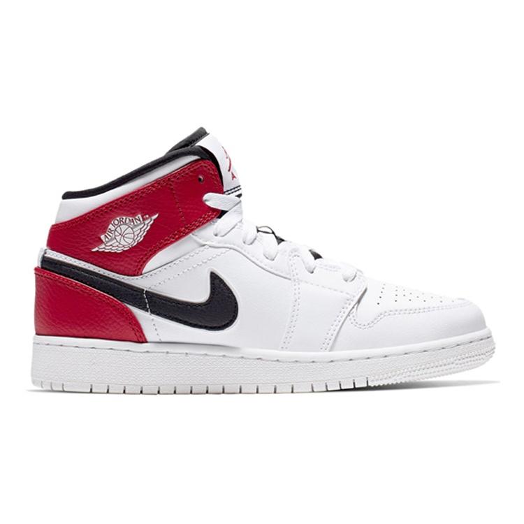 (GS) Air Jordan 1 Mid 'White Black Gym Red' Kids' 554725-116