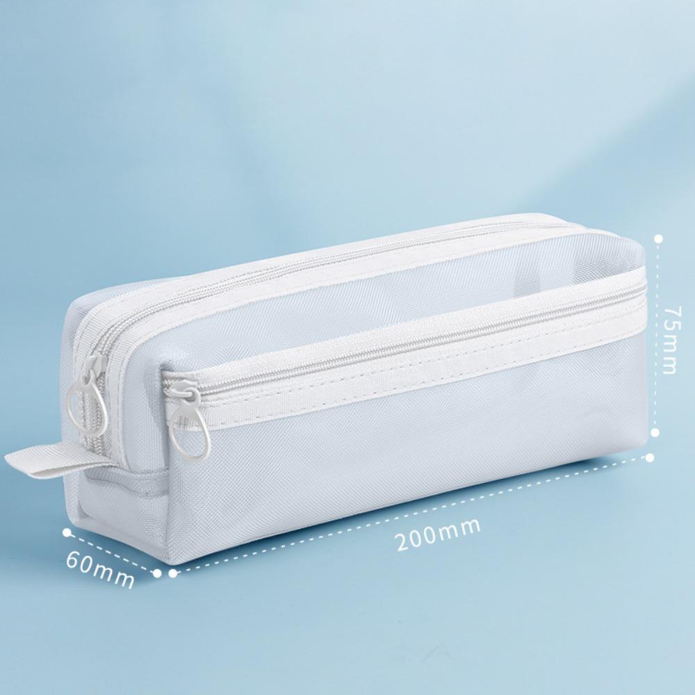 Сетчатый пенал Прозрачная косметичка Новые прозрачные пеналы Школьные офисные принадлежности